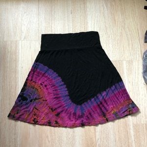 Tie dye black skirt
